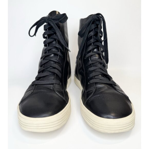 Rick Owens sneaker 42.5 Mastodon Black Leather Lace Up High Top - Picture 3 of 9